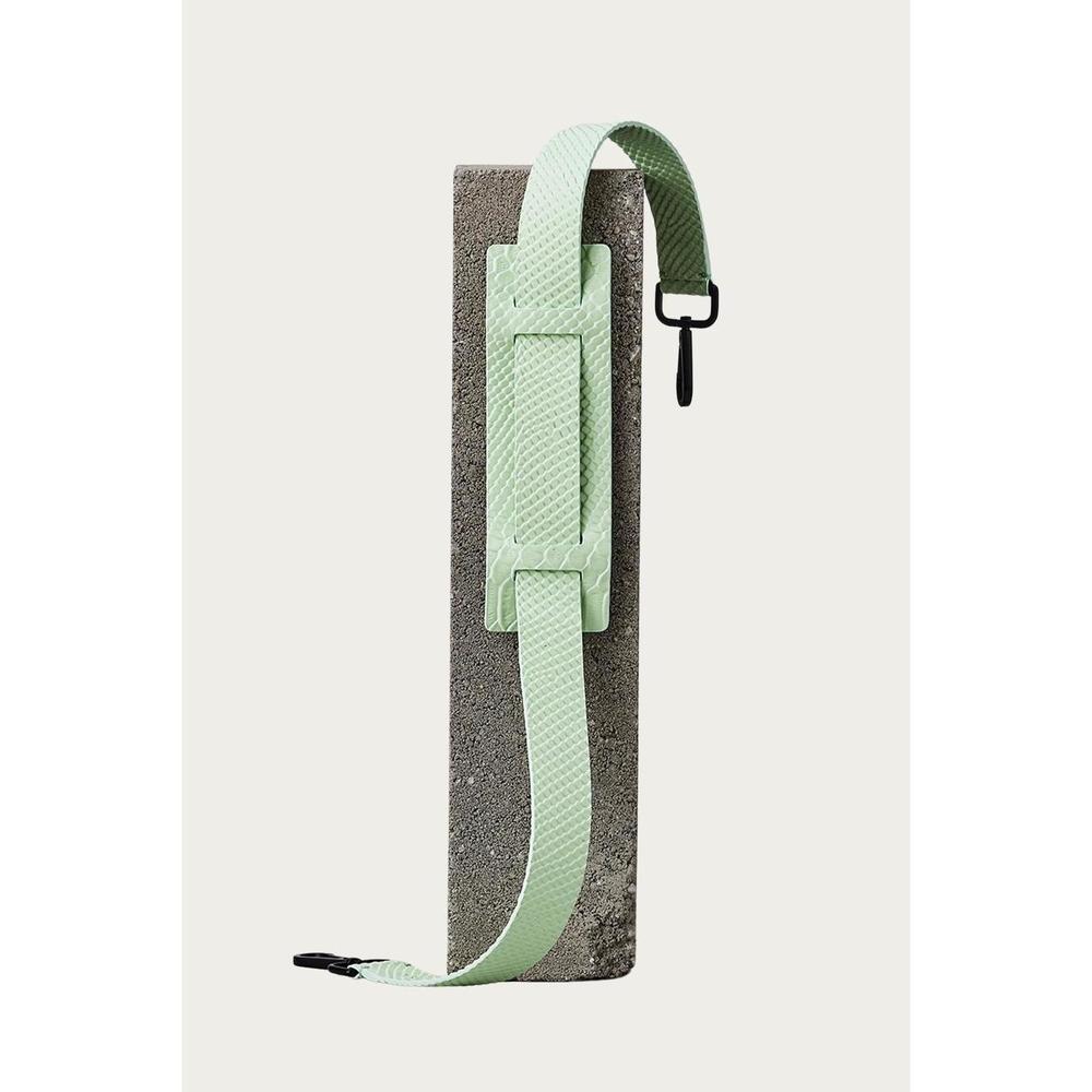 NEW AMPERSAND AS APOSTROPHE leather shoulder strap in mint python - Picture 1 of 4